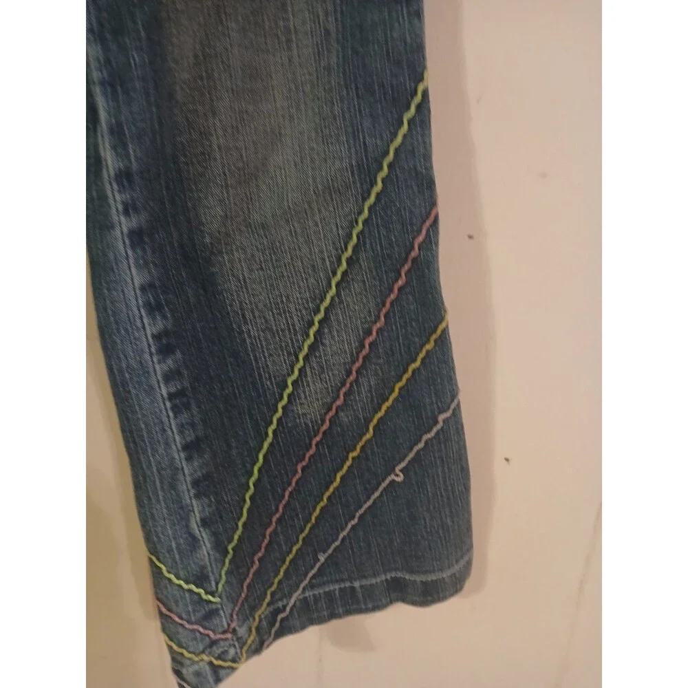 S.W.A.K. Girls Jeans Size 8 Heart Pockets Embroidered Retro Y2K - Picture 4 of 10